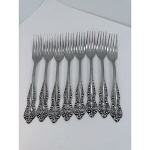 Stanley Roberts DYNASTY Stainless 5 Petal Flower - Set of 8 Dinner Forks Japan